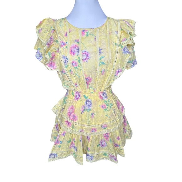NWT LoveShackFancy Natasha Dress in Bright Azalea | Yellow Cottagecore | XS/S - Picture 5 of 16